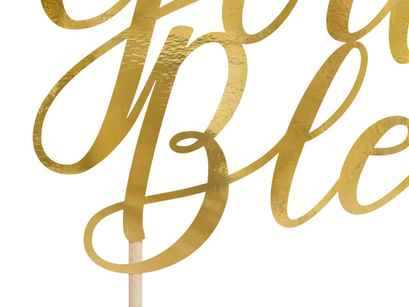 Cake Topper God Bless 27cm, Metallic gold (1 Stk.)