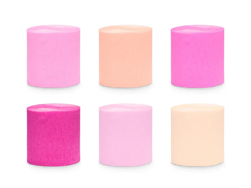 Krepppapier 5cm/10m, Set mit 6, Mix