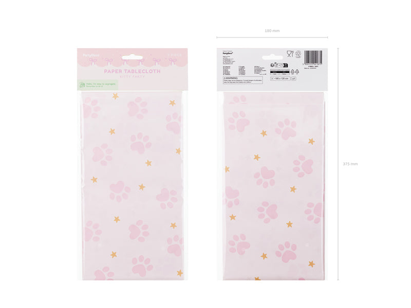 Papier Tischdecke Pfoten, mix, 180x120 cm (1 Stk.)