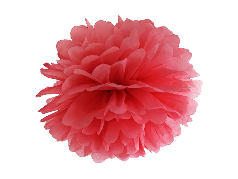 Pompon aus Seidenpapier, rot, 25cm