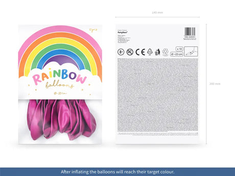 Rainbow Ballons 23cm, metallisiert, fuchsia