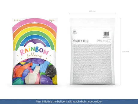 Ballone 23cm, Pastell Rainbow (100 Stk.)