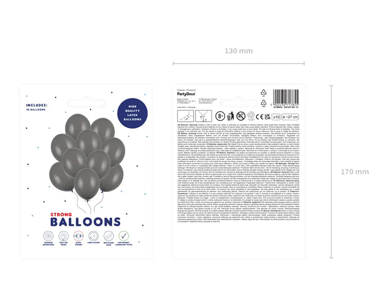 Ballone 27cm, Pastel Grey (10 Stk.)