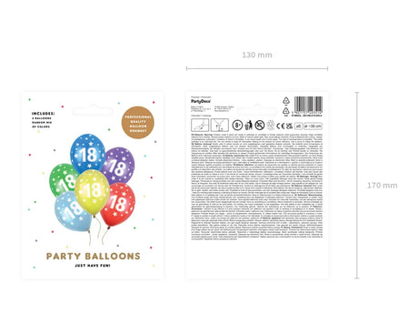 Ballons 30cm, 18th Birthday, Metallic Mix