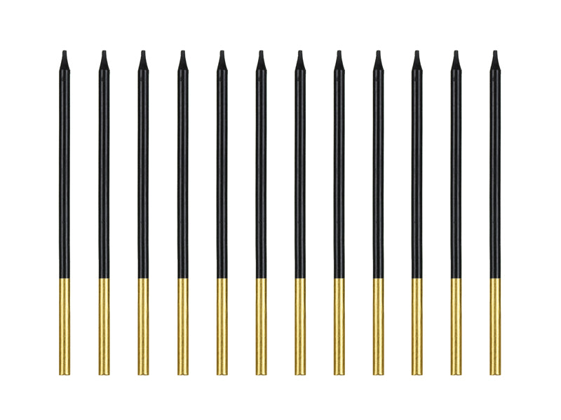 Geburtstagskerzen glatt 14cm, schwarz (12Stk.)