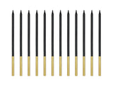 Geburtstagskerzen glatt 14cm, schwarz (12Stk.)