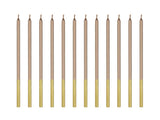 Glattgeburtstagskerzen, roségold, 14 cm (12Stk.)