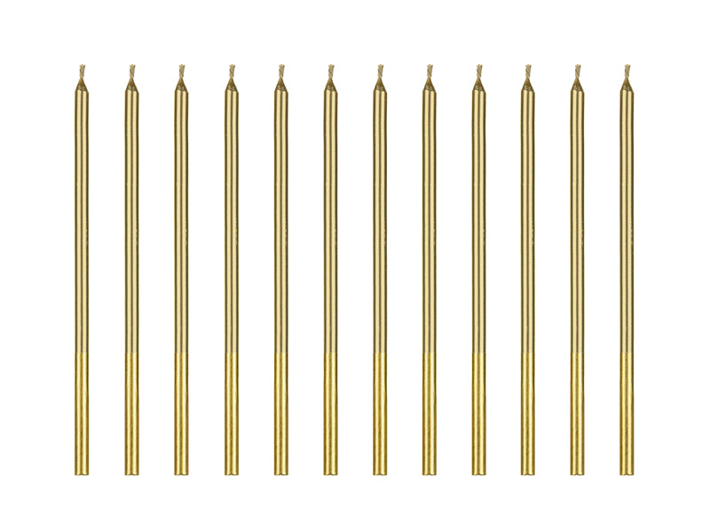 Geburtstagskerzen glatt 14cm, gold (12Stk.)