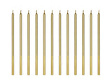 Geburtstagskerzen glatt 14cm, gold (12Stk.)