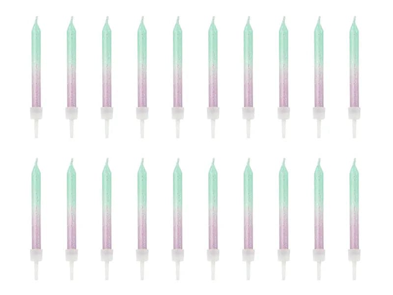 Geburtstagskerzen Ombre 6cm, Pastell Mix (20 Stk.)
