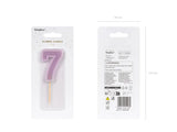 Geburtstagskerze Zahl 7, Violett, 6 cm