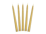 Kegelkerze metallisiert, gold, 24cm (10 Stk.)