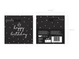 Servietten Happy Birthday 33cm x 33cm, schwarz (20 Stk.)