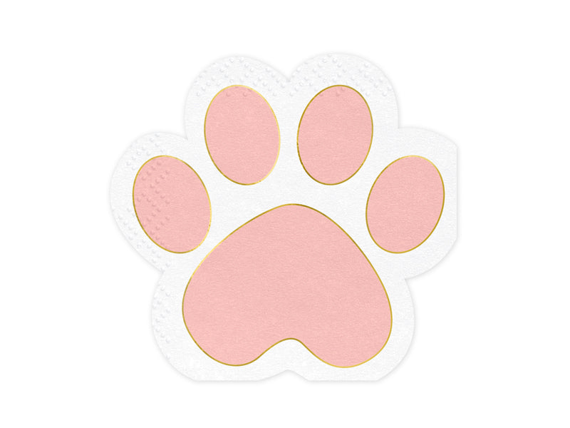 Serviette Katze 15cm x 14cm, Pastell rosa (12 Stk.)