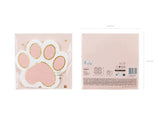 Serviette Katze 15cm x 14cm, Pastell rosa (12 Stk.)