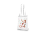 Baumwolltasche - Team bride, weiß, 39x42cm