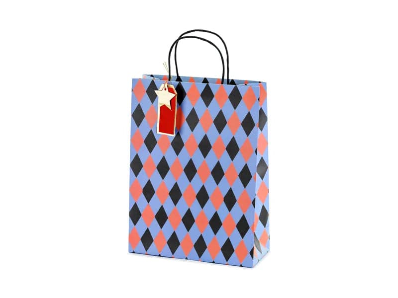 Geschenktasche Rauten, Mix, 10x24x32 cm