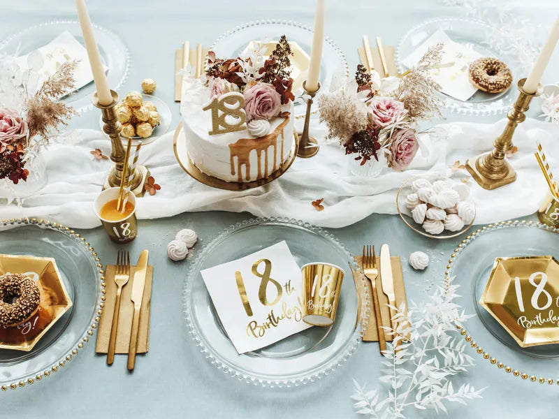 Cake Topper ''18'' 21cm, Metallic gold (1 Stk.)