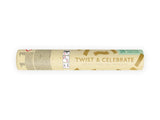 Konfettikanone Streifen 20cm, Pastell Gold (1 Stk.)