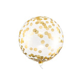 Ballon gepunktete Kugel 40cm Transparent mit Goldkonfetti (1