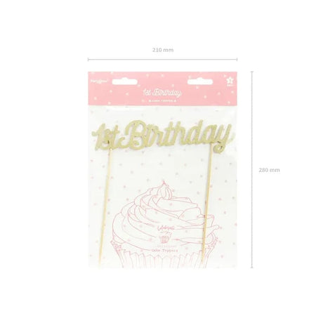 Cake Topper 1st Birthday 21cm Glitter gold (1 Stk.)