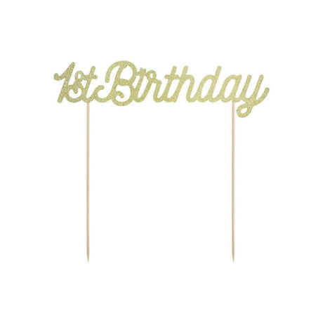 Cake Topper 1st Birthday 21cm Glitter gold (1 Stk.)