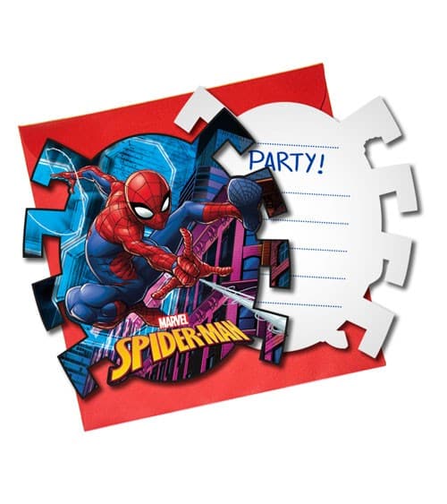 Spiderman Einladungskarte + Briefumschlag