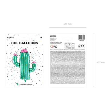 Ballone Kaktus 82cm Metallic grün (1 Stk.)