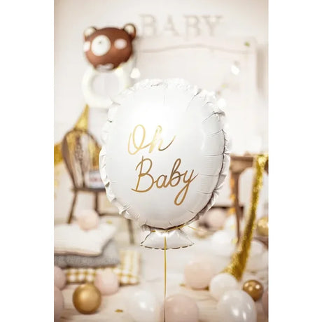 Ballone Oh Baby 69cm Pastell weiss (1 Stk.)