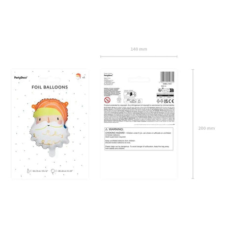 Ballone Weihnachtsmann 26cm x 31cm Metallic Mix (5 Stk.)