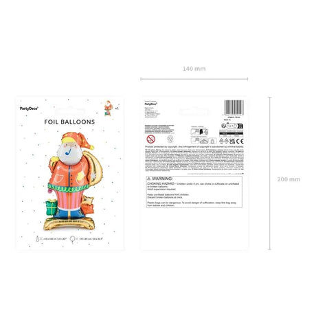 Ballone Weihnachtsmann 63cm x 106cm Metallic Mix (1 Stk.)