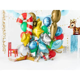 Ballone Zuckerstange 50cm x 82cm Metallic Mix (5 Stk.)