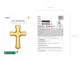 Folienballon Kreuz 103.5x74.5 cm Gold