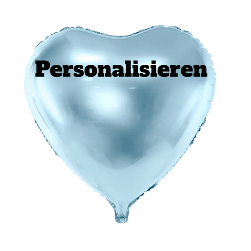 Folienballon Herz blau - Personalisieren