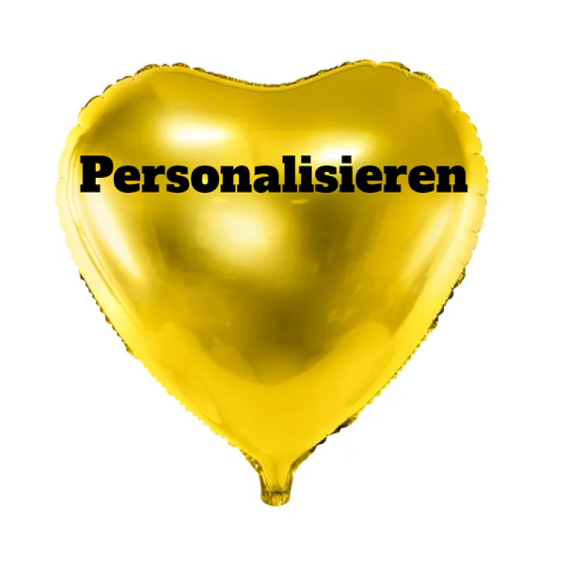 Folienballon Herz gold - Personalisieren