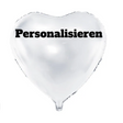 Folienballon Herz weiss - Personalisieren