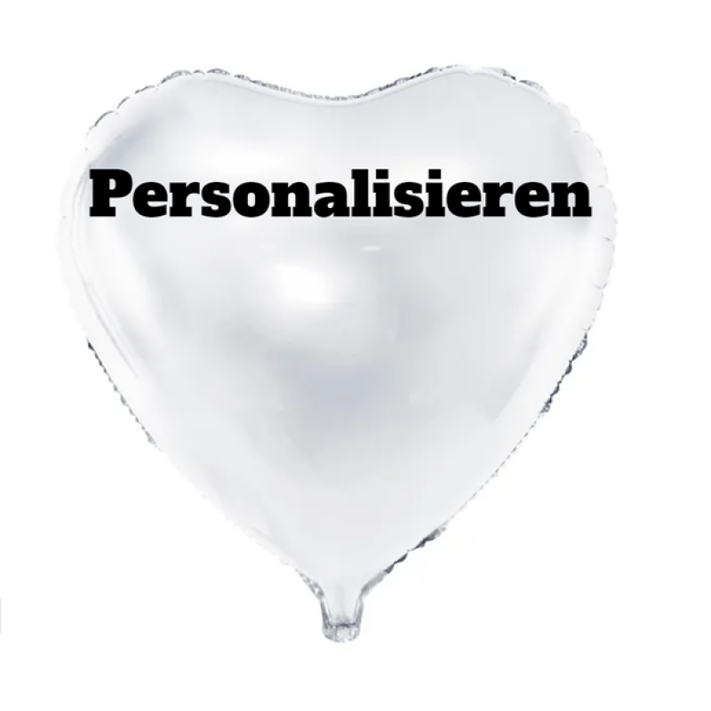 Folienballon Herz weiss - Personalisieren