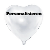 Folienballon Herz weiss - Personalisieren