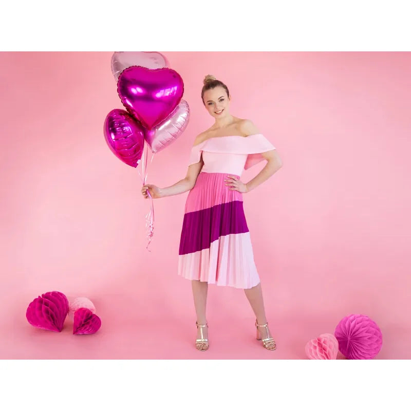 Ballone Herz 45cm Metallic rosa (1 Stk.)