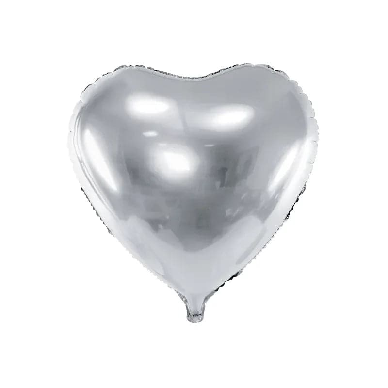 Ballone Herz 61cm Metallic silber (Mengenrabatt)
