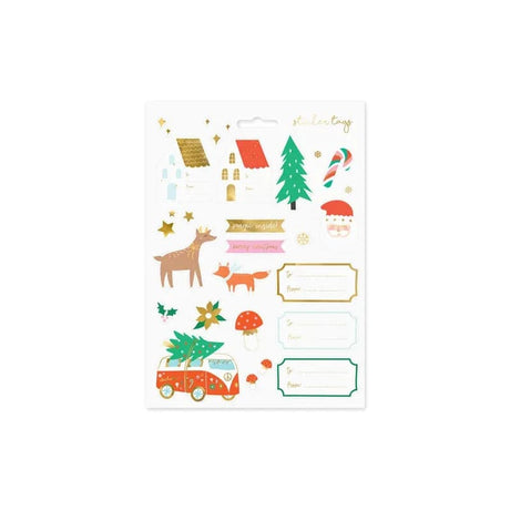 Geschenkaufkleber Winterwald Pastell Mix (20 Stk.)