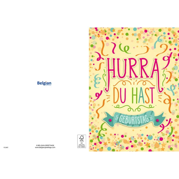 Maxikarte A4 Format - Hurra du hast Geburtstag