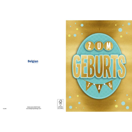 Maxikarte A4 Format - Zum Geburtstag (gold)
