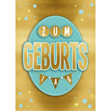Maxikarte A4 Format - Zum Geburtstag (gold)