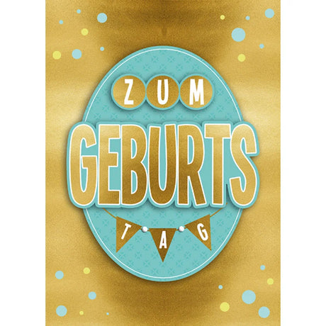 Maxikarte A4 Format - Zum Geburtstag (gold)