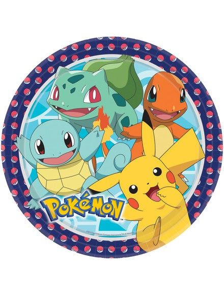 Teller Pokemon 23cm, Metallic Mix (8 Stücke)