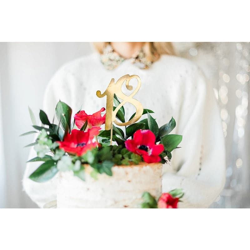 Cake Topper ’’18’’ 21cm Metallic gold (1 Stk.)