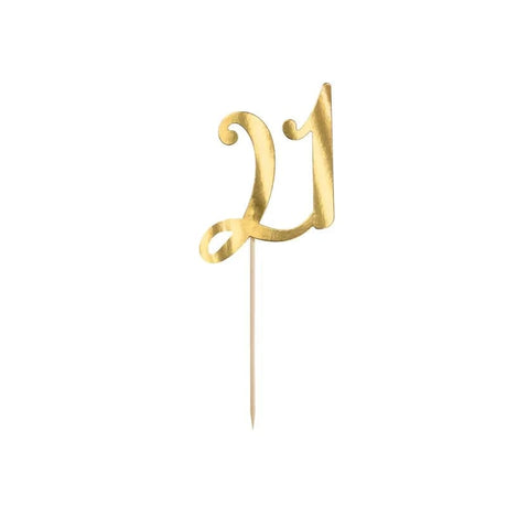 Cake Topper ’’21’’ 21cm Metallic gold (1 Stk.)