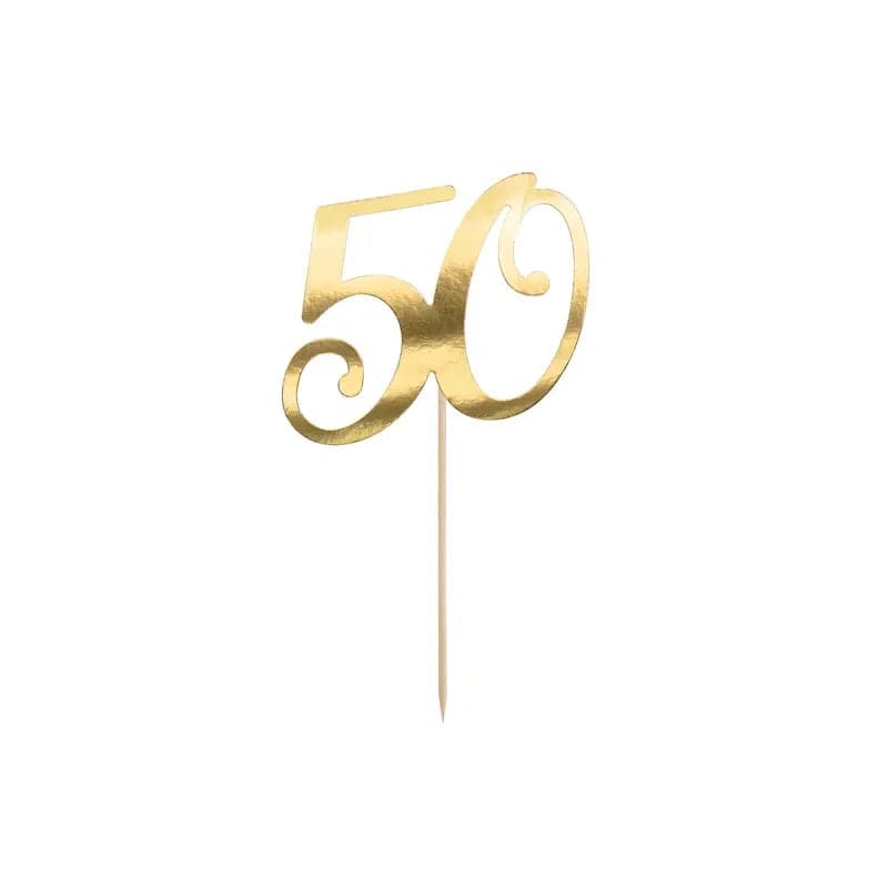 Cake Topper ’’50’’ 21cm Metallic gold (1 Stk.)