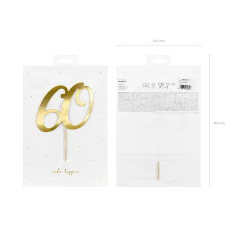 Cake Topper ’’60’’ 21cm Metallic gold (1 Stk.)
